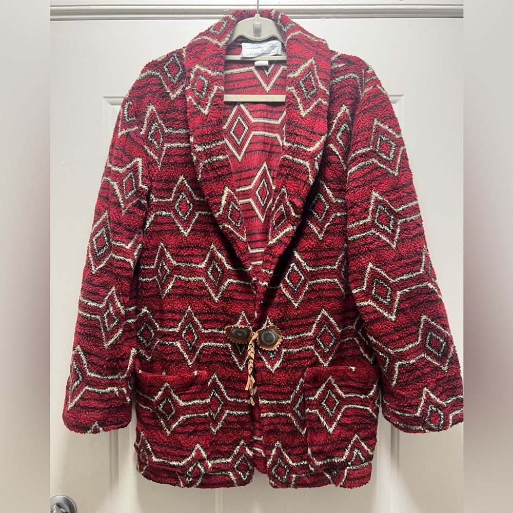 VTG Tasha Polizzi TP Saddle blanket & Co Aztec Southwestern Cardigan Jacket M